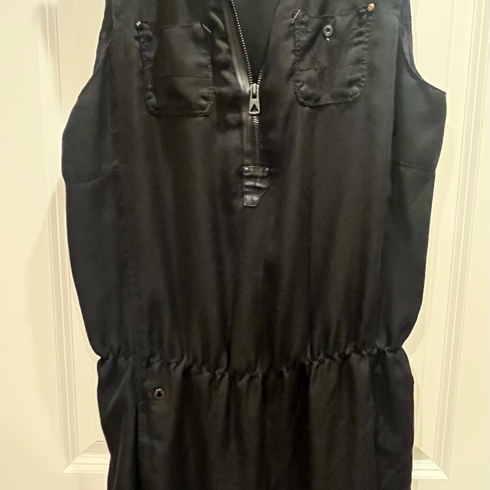 Black Sleeveless G-Star Zip-Up Sleeveless Dress